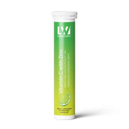 Lukewarm Vitamin C with Zinc | 15 Effervescent Tablets | Lemon Flavour